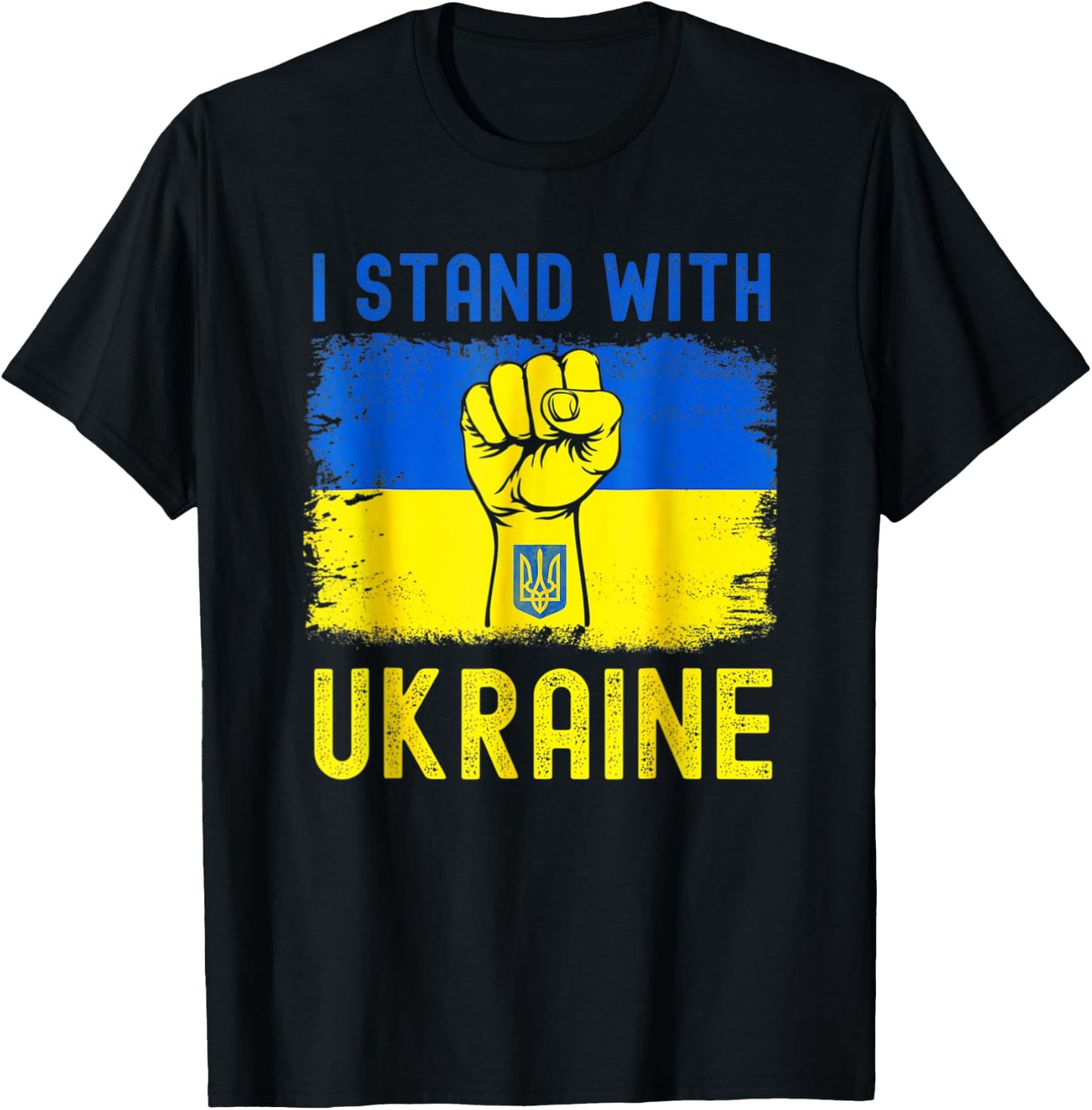 Support Ukraine flag I Stand With Ukraine T-Shirt - T-Shirt | Black
