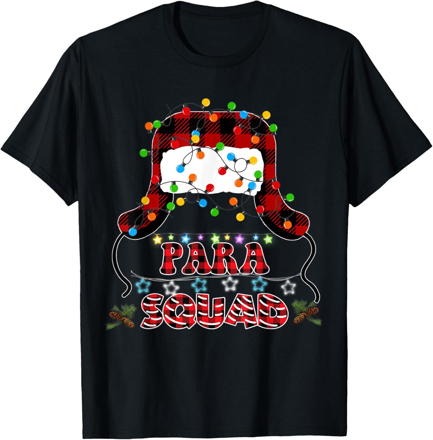 Para Crew Xmas Santa's Favorite Paraprofessional Squad T-Shirt - T-Shirt | Black