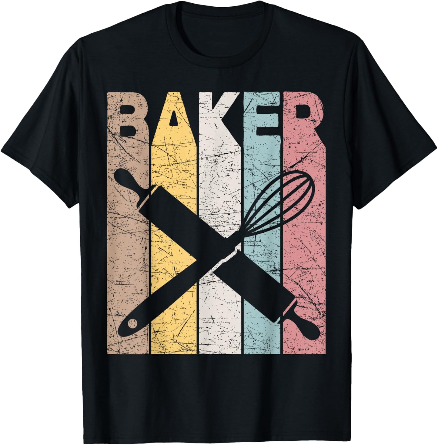 Baker Vintage Bakery Retro Pastry Chef Baking T-Shirt - T-Shirt | Black