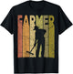 Farmer Vintage Gardener Farming Retro Gardening Agriculture T-Shirt - T-Shirt | Black
