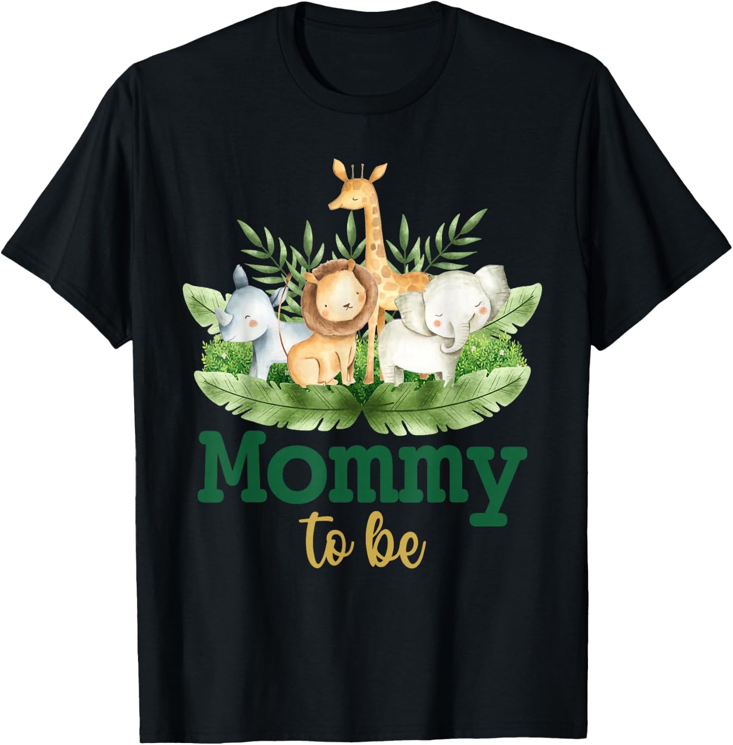 Soon To Be Mommy Jungle Animals Safari Baby Reveal T-Shirt - T-Shirt | Black