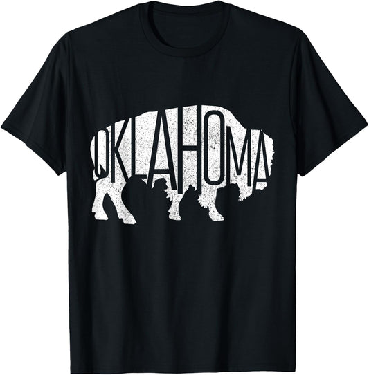 Oklahoma Bison American Buffalo National Park Souvenir T-Shirt - T-Shirt | Black