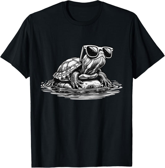 Painted Turtle Design T-Shirt - T-Shirt | Black