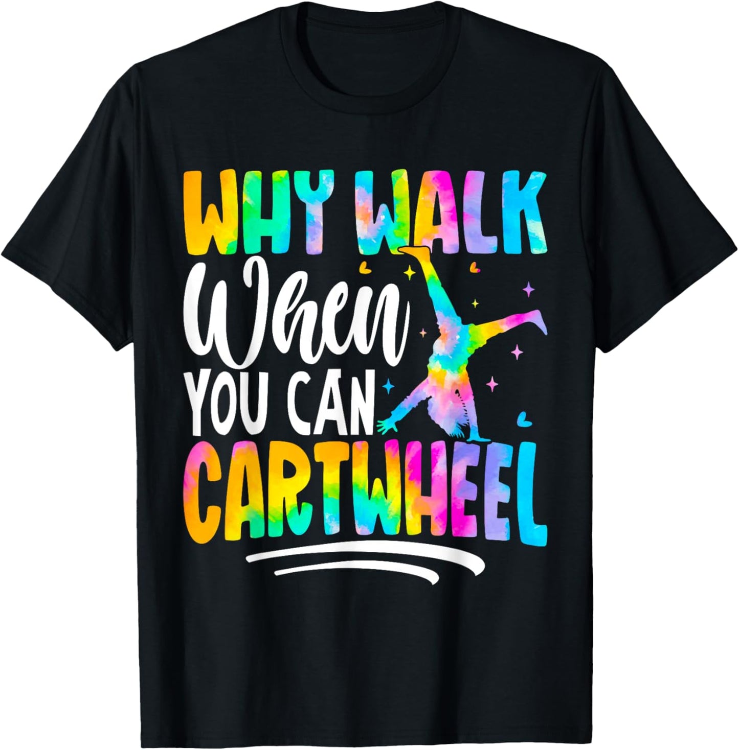 Cartwheel Gymnast Girl Tie Dye Gymnastic Girl Tumbling T-Shirt - T-Shirt | Black