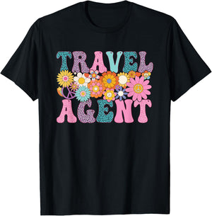 Travel Agent Week Groovy Leopard Appreciation Day T-Shirt - T-Shirt | Black