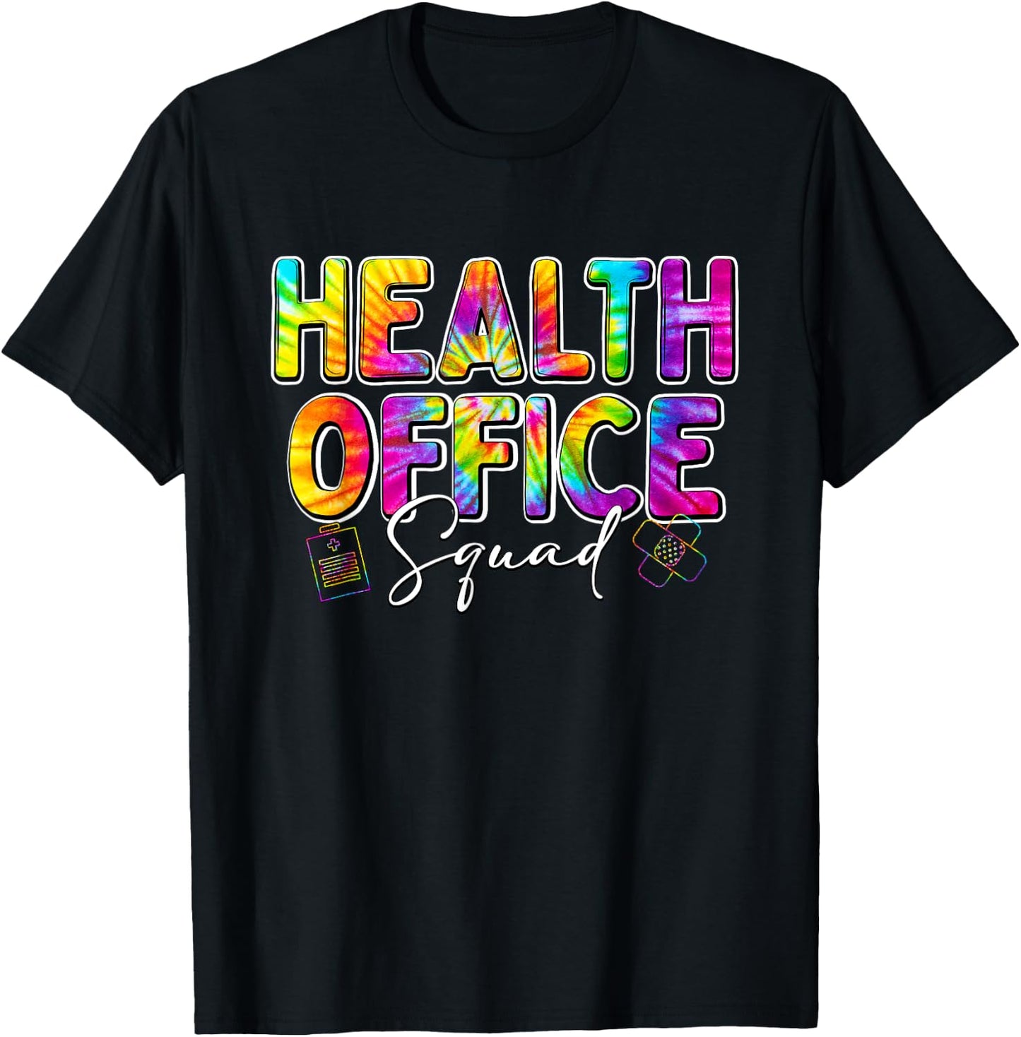 Health Office Squad Tie Dye Back To School Nurse Life T-Shirt - T-Shirt | Black