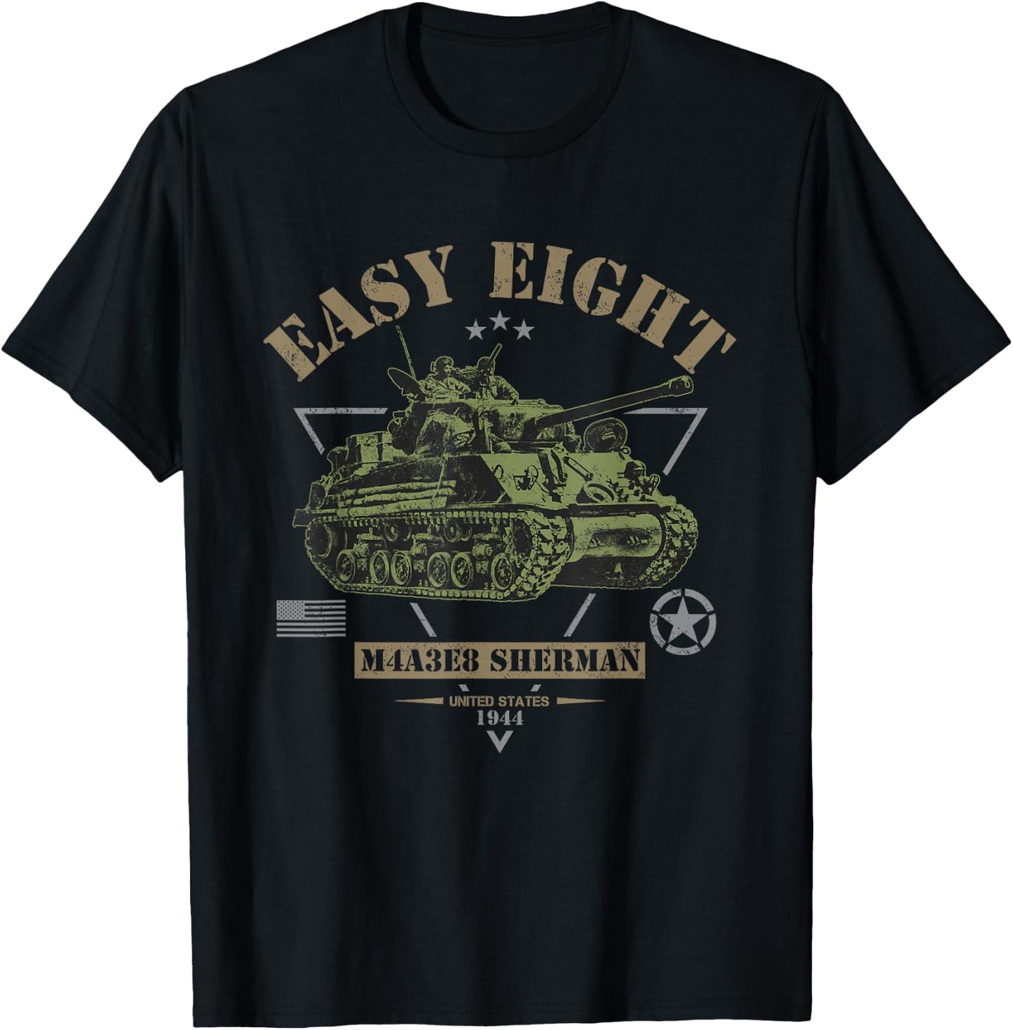 M4A3E8 'Easy-Eight' Sherman WW2 Tank T-Shirt - T-Shirt | Black