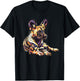 African Wild Dog Under A Rainbow T-Shirt - T-Shirt | Black