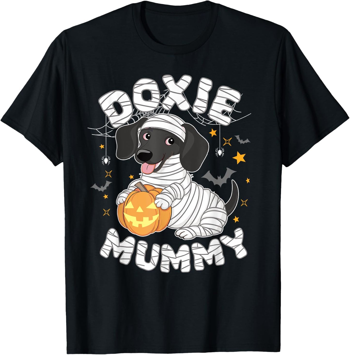 Halloween Costume Dachshund Dog Lover Doxie Mummy T-Shirt - T-Shirt | Black