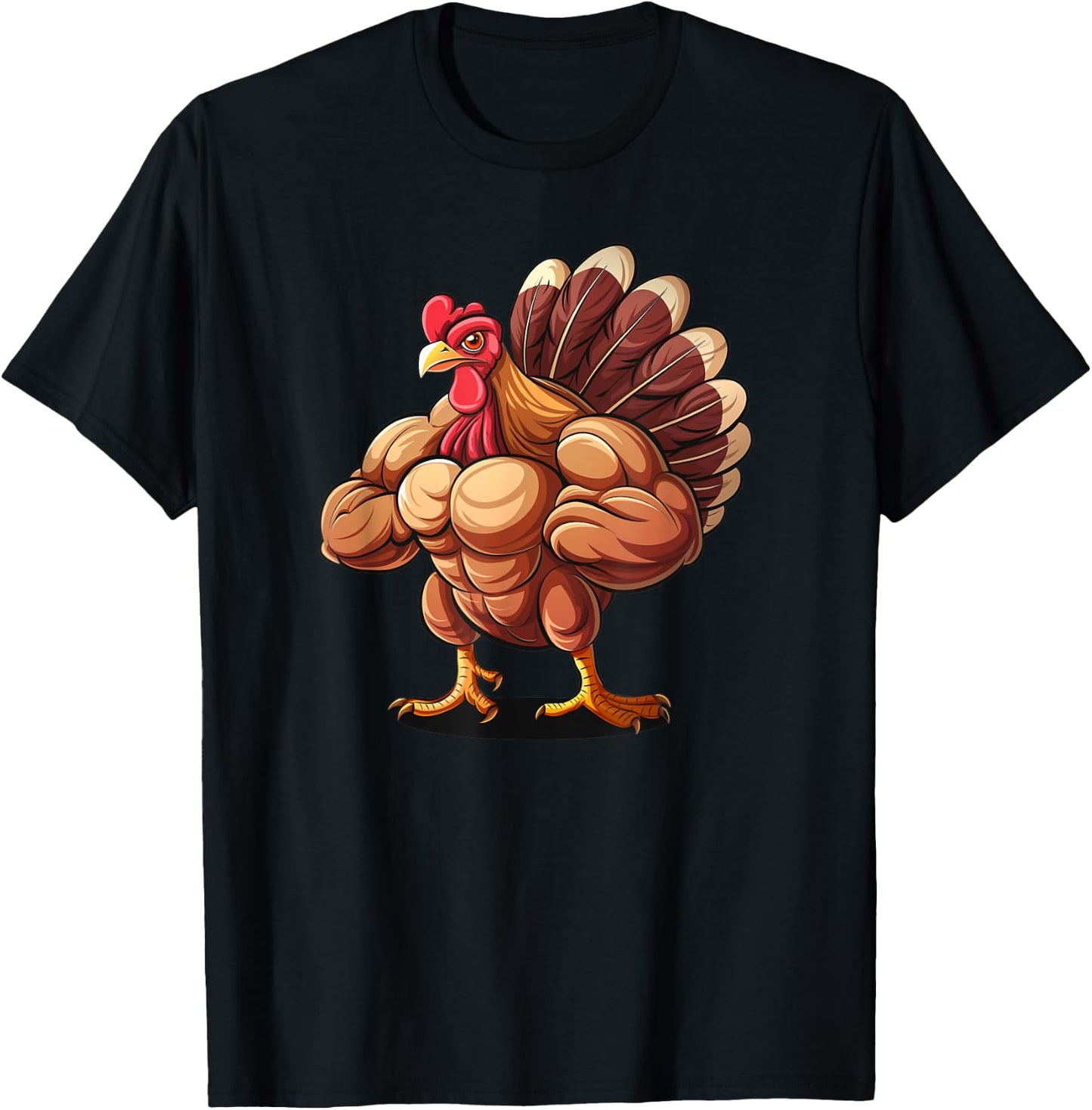 Thanksgiving Muscle Turkey Funny Leg Day Gym Body Builder T-Shirt - T-Shirt | Black