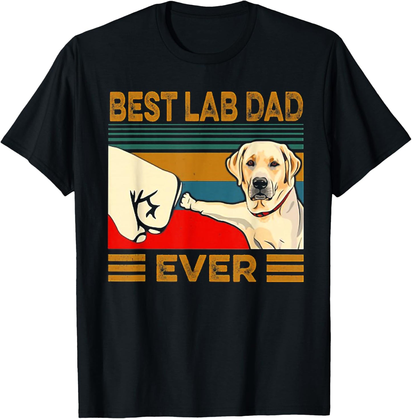 Best Lab Dad Ever Retro Vintage T-Shirt - T-Shirt | Black