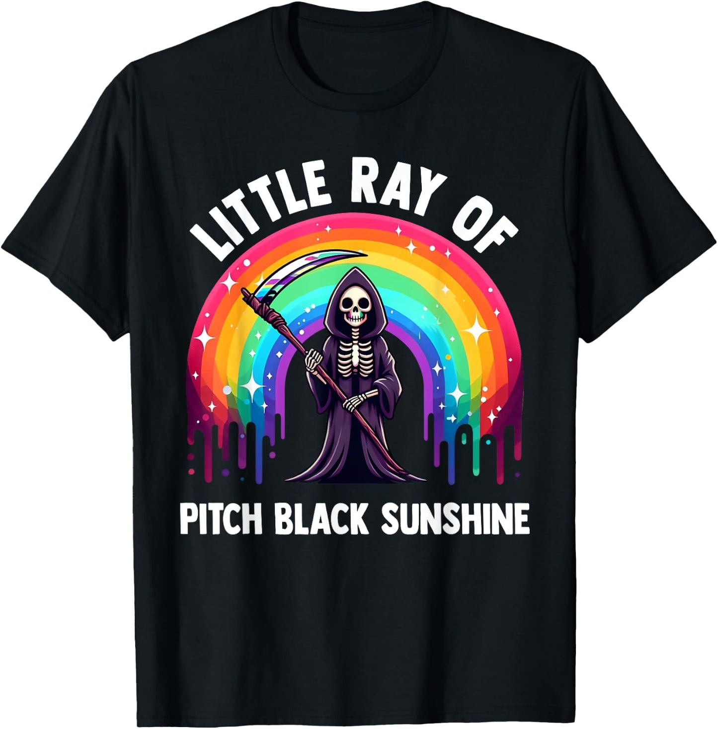 Little Ray Of Pitch Black Sunshine Death Rainbow Halloween Women T-Shirt - T-Shirt | Black