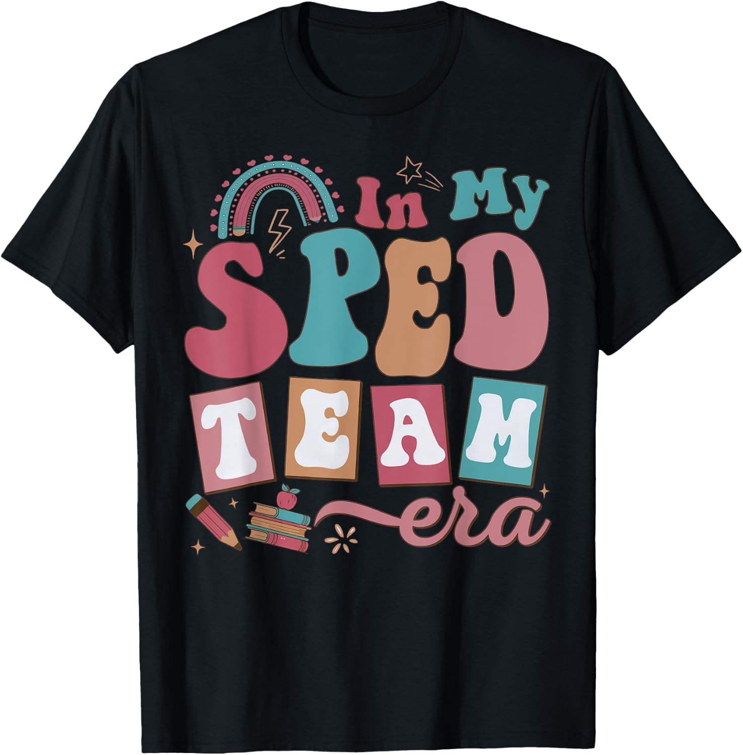Retro In My Sped Team Era Teacher Back To School Women Kids T-Shirt - T-Shirt | Black