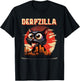 Derpzilla Funny Derpy Giant Cat Kitten City Skyline T-Shirt - T-Shirt | Black