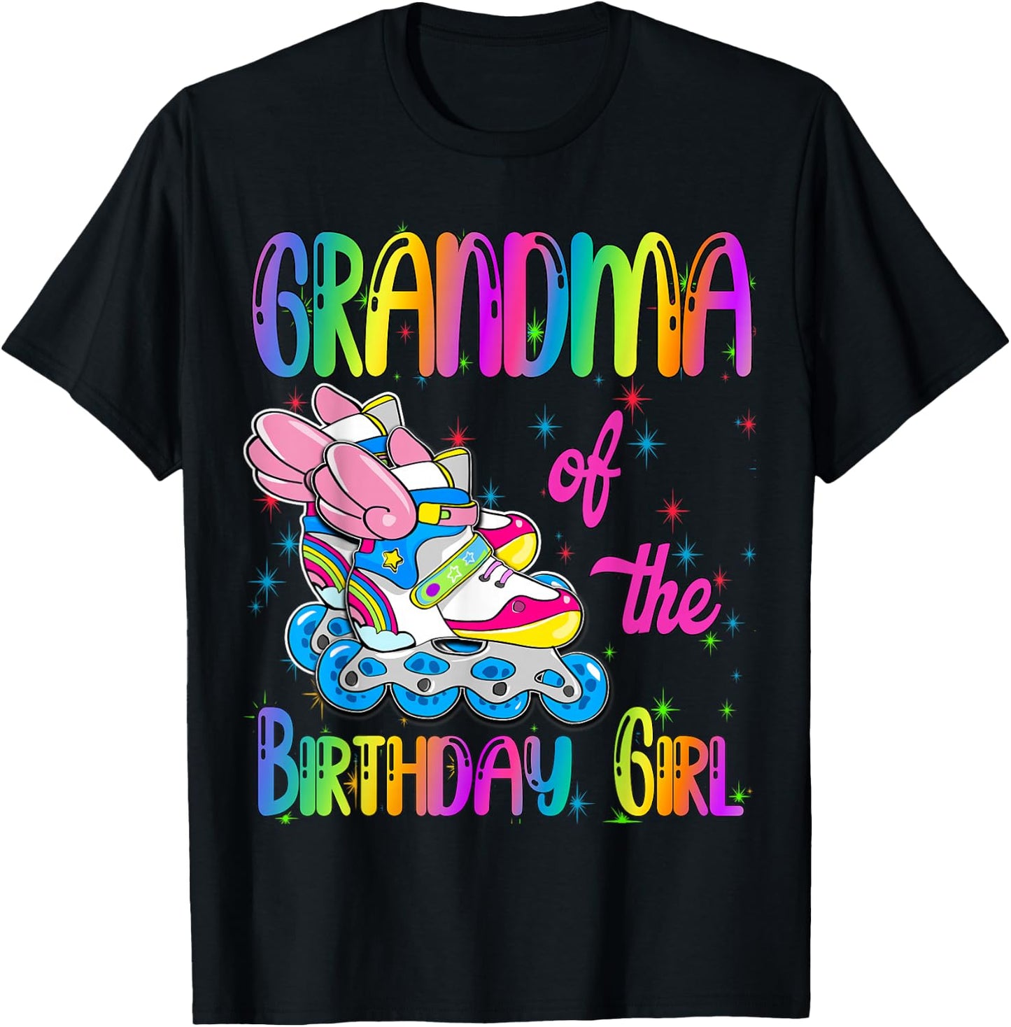 Grandma of the Birthday girl Rolling skate Family Party T-Shirt - T-Shirt | Black
