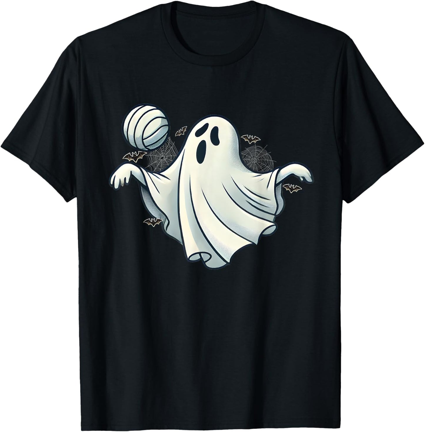 Funny Ghost Volleyball player Halloween Costume men boy kids T-Shirt - T-Shirt | Black