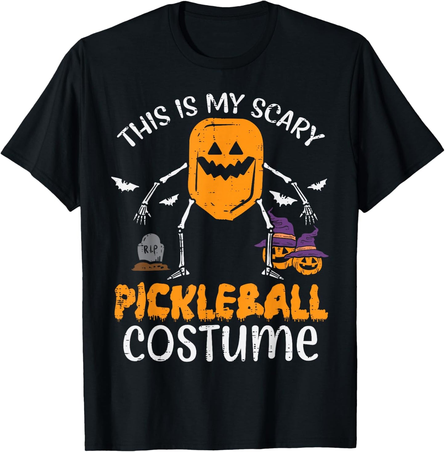 This Is My Scary Pickleball Costume Halloween Men Women Kids T-Shirt - T-Shirt | Black