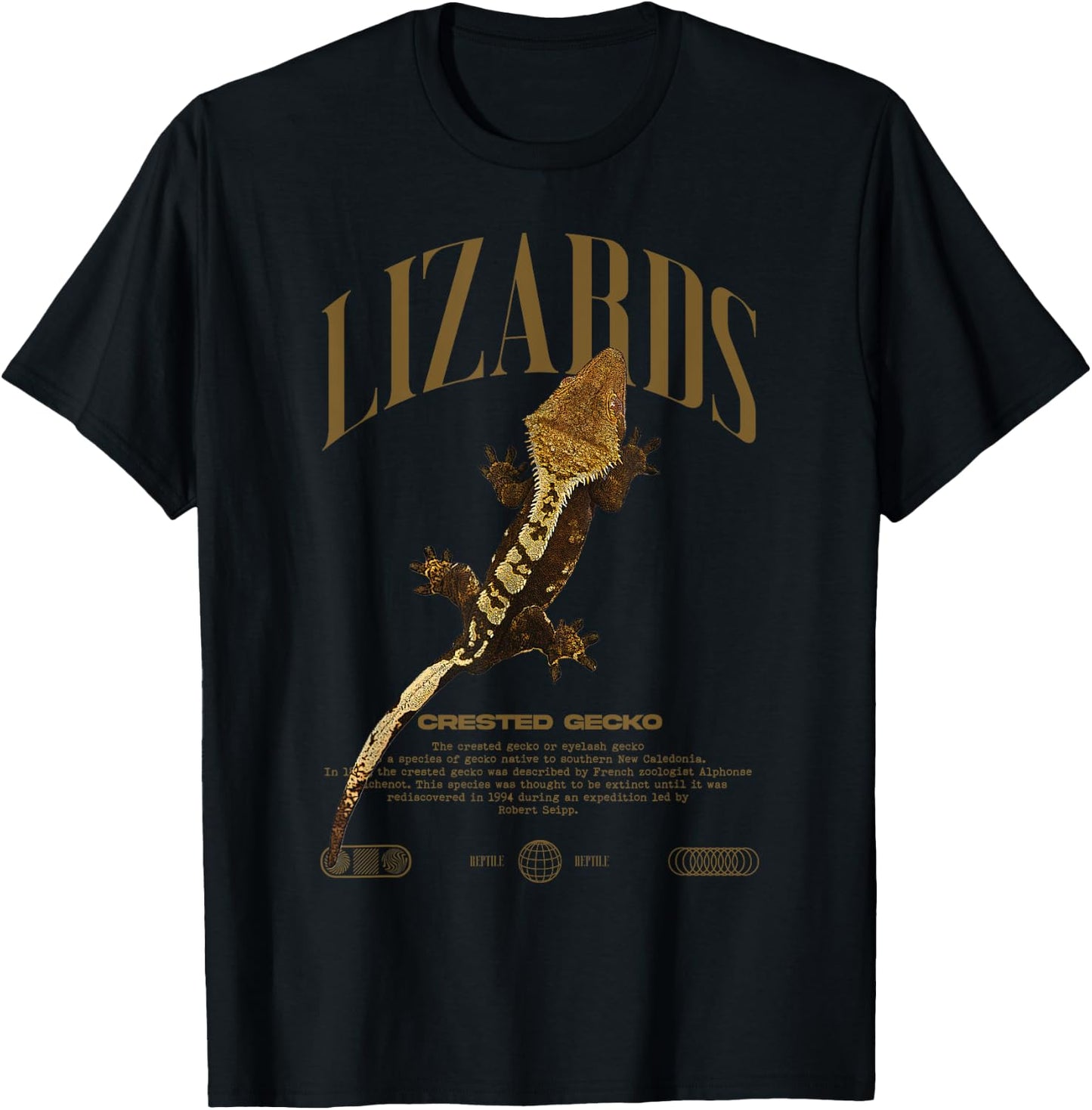Crested Gecko Streetwear Lizard Keeper T-Shirt - T-Shirt | Black