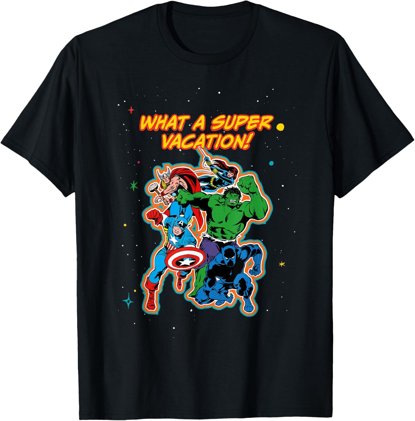 Marvel Avengers Family Matching Trip What a Super Vacation T-Shirt - T-Shirt | Black