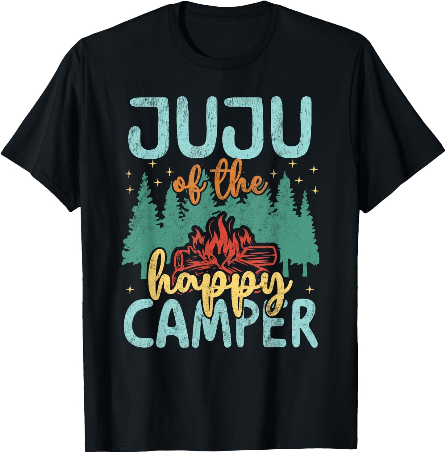 Juju of Happy Camper 1st Birthday Party Retro Juju T-Shirt - T-Shirt | Black