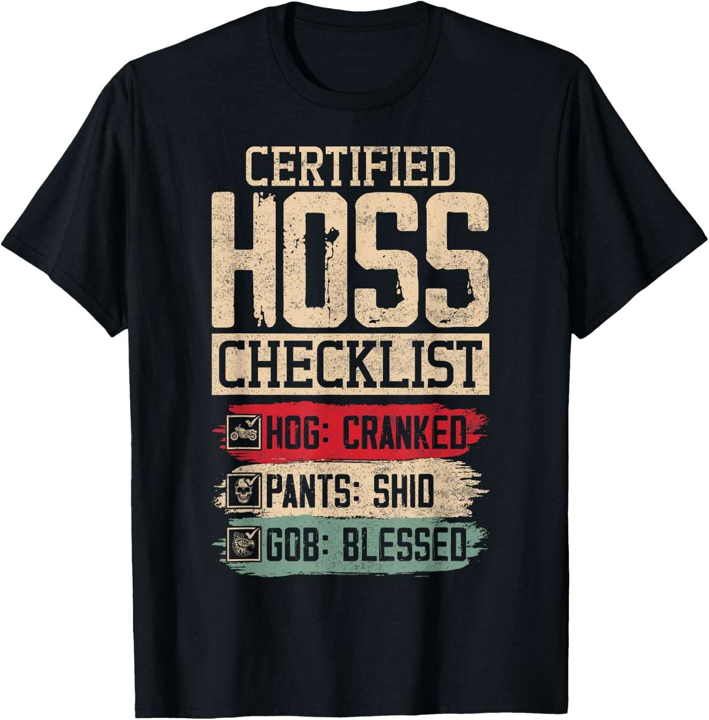 Hog Cranked Shid Gob Blessed Barb Left Funny Gag T-Shirt - T-Shirt | Black