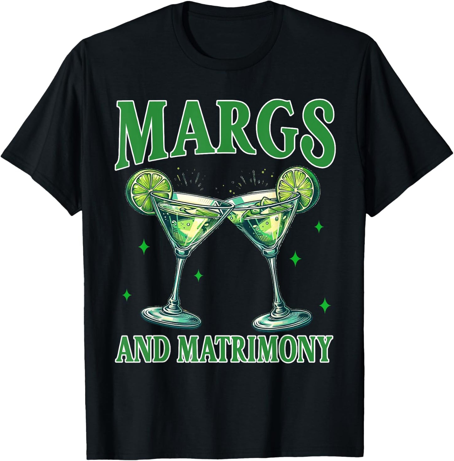 Bachelorette Margarita Bridal Party Margs And Matrimony T-Shirt - T-Shirt | Black