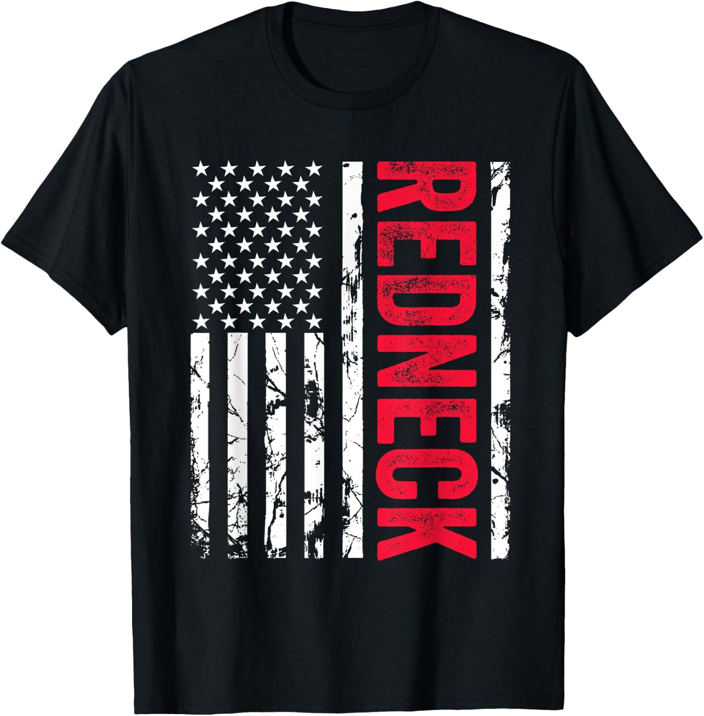 Redneck American Flag Redneck Joke Funny T-Shirt - T-Shirt | Black