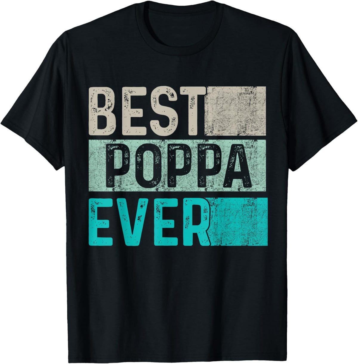 Vintage Best Poppa Ever Dad - Papa Vintage Best Gift T-Shirt - T-Shirt | Black