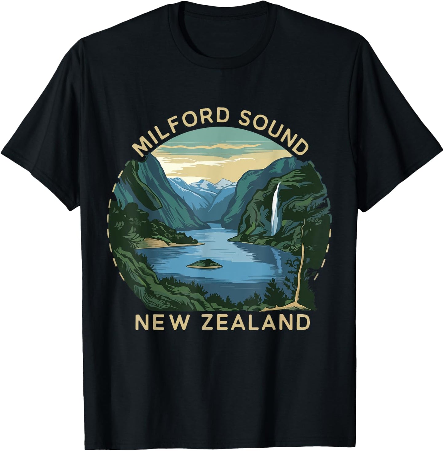 Milford Sound Costume Fjords of New Zealand Hiking T-Shirt - T-Shirt | Black
