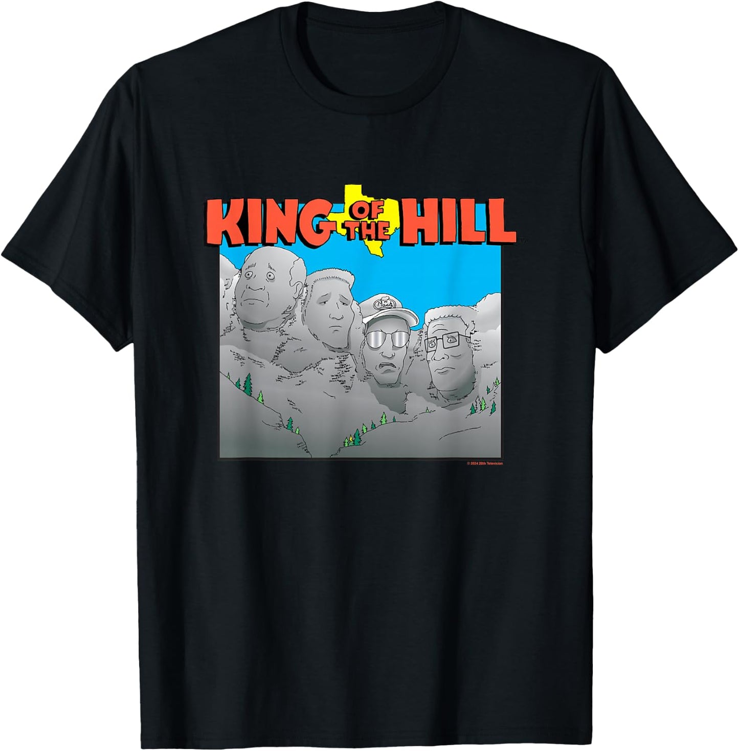 King of The Hill Iconic Rushmore Group Shot Big Chest Logo T-Shirt - T-Shirt | Black