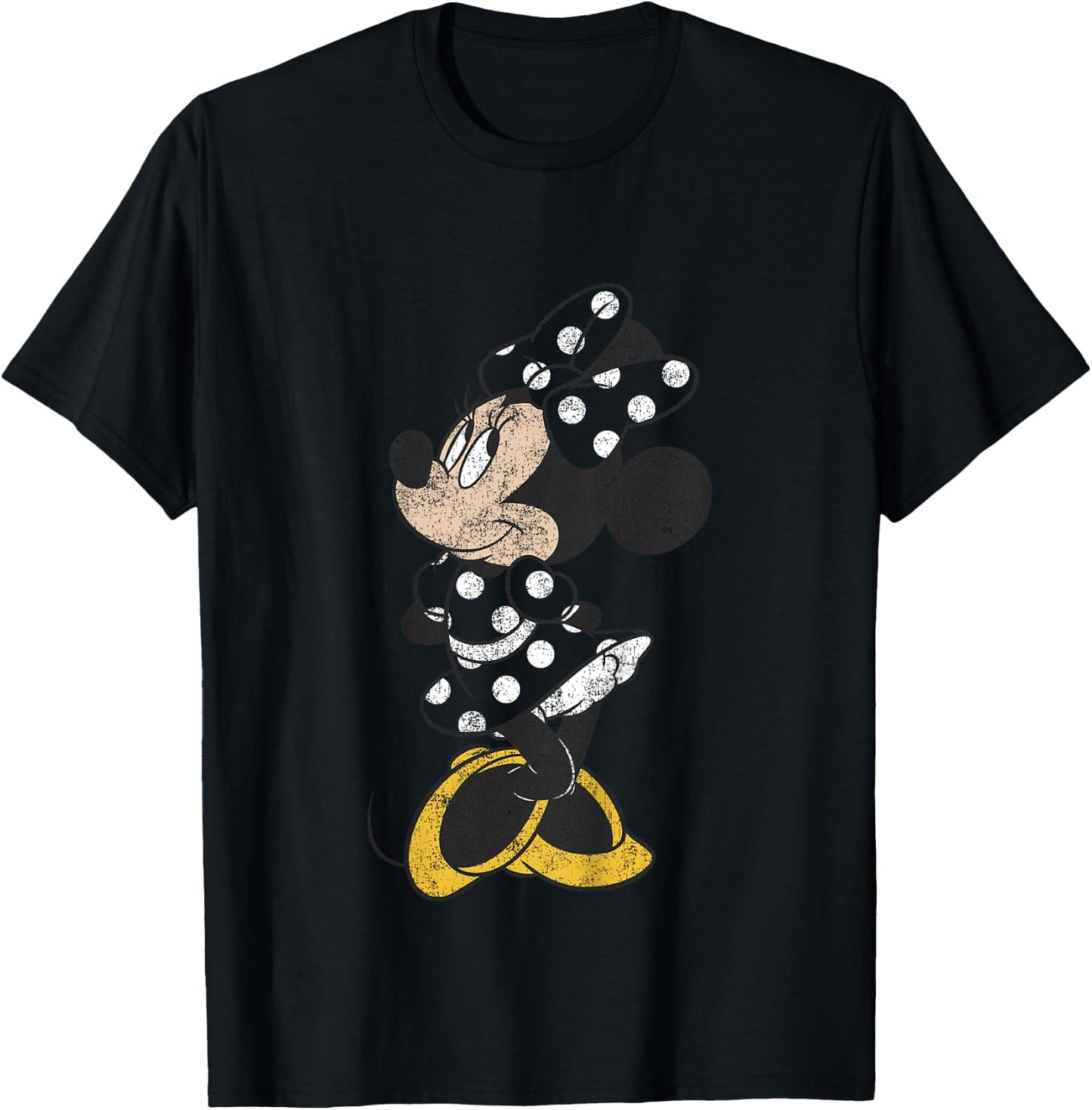 Kids Disney Mickey and Friends Minnie Mouse Cute Distressed T-Shirt - T-Shirt | Black