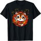 Cute Kawaii Tiger Chinese Lunar New Year Red Gold Lucky T-Shirt - T-Shirt | Black