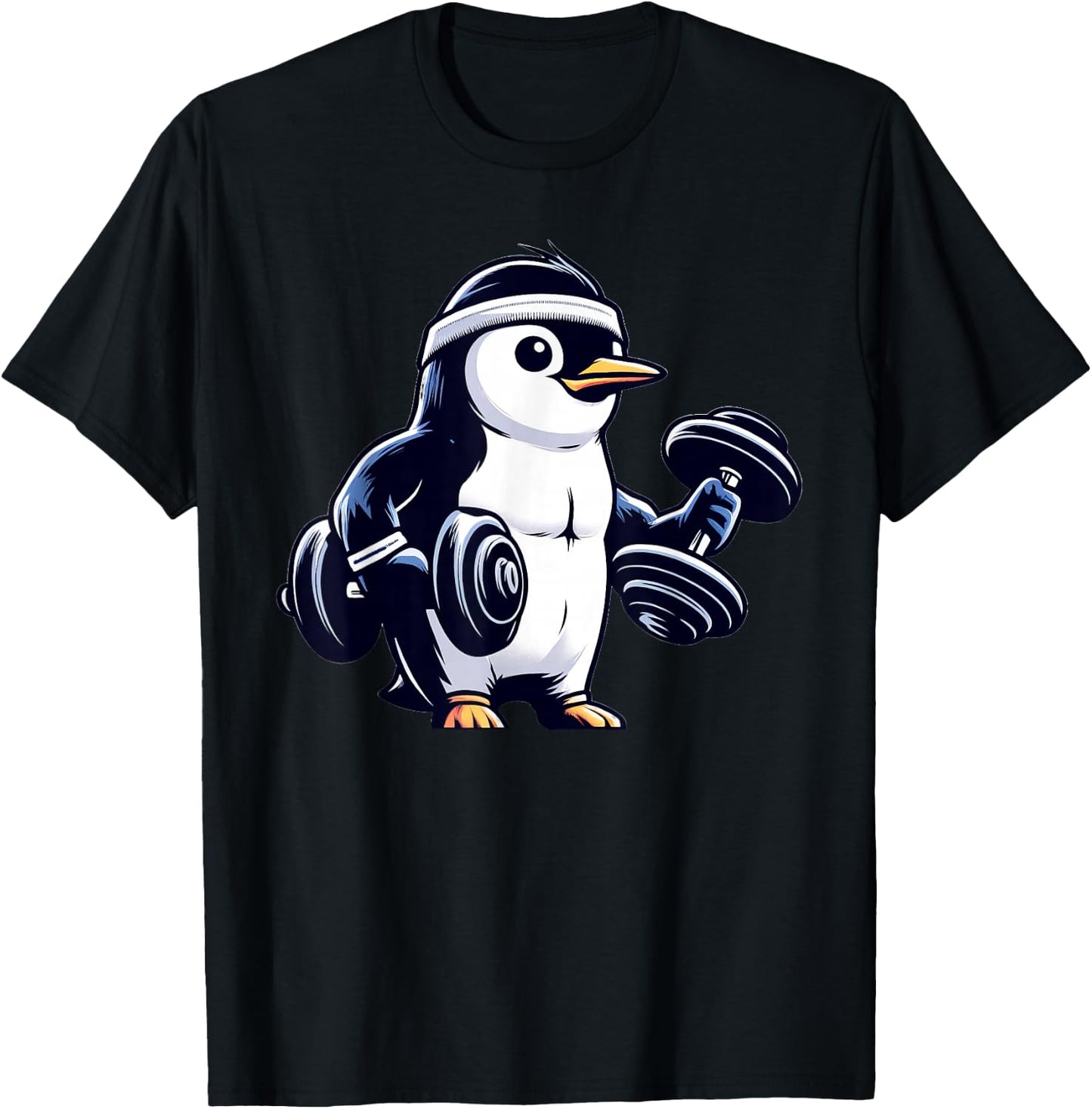 Penguin Powerlifting Weightlifting Gym Workout T-Shirt - T-Shirt | Black