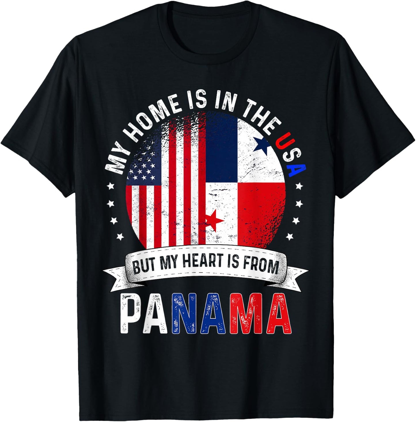 Panamanian American Patriot Heart is from Panama Flag T-Shirt - T-Shirt | Black