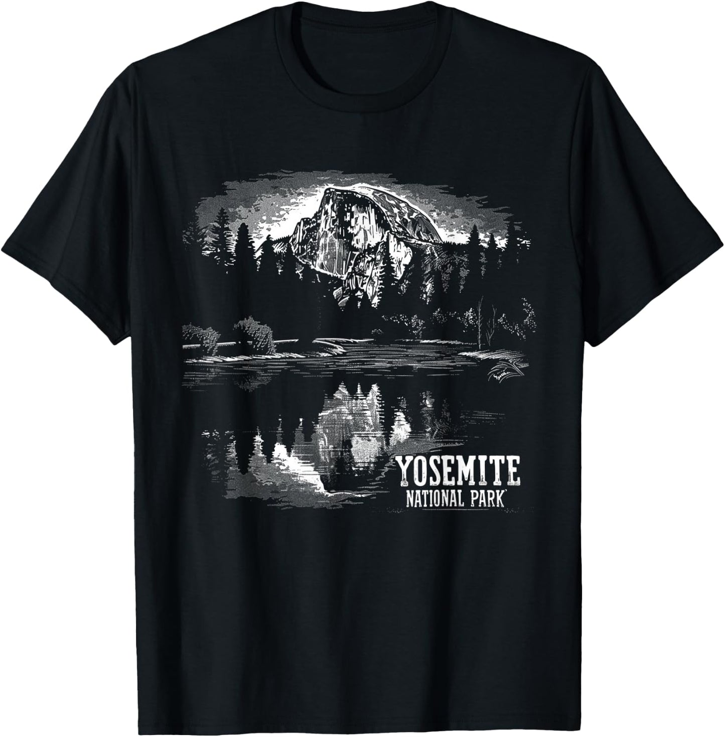 Yosemite - US National Park Vintage Men Women Kids Retro T-Shirt - T-Shirt | Black