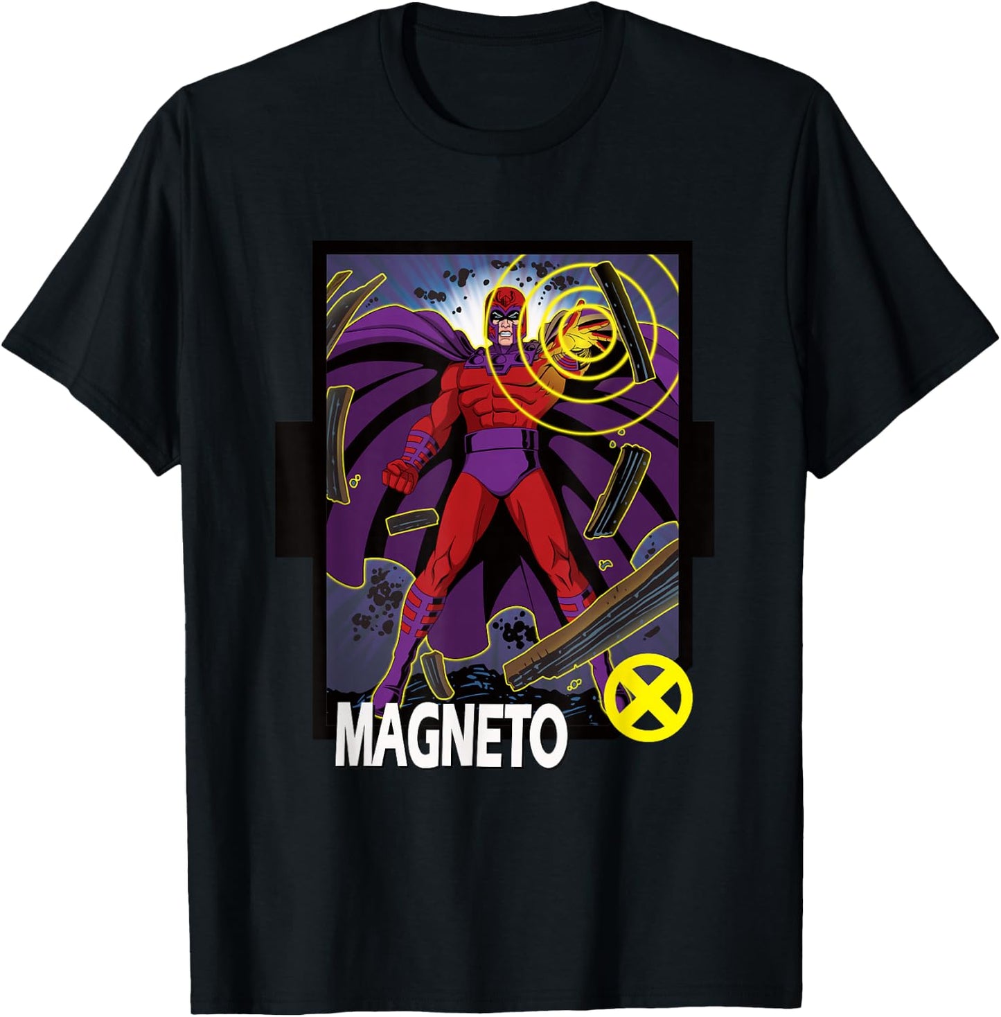 Marvel X-Men '97 Classic Magneto Vintage Villain Super Hero T-Shirt - T-Shirt | Black