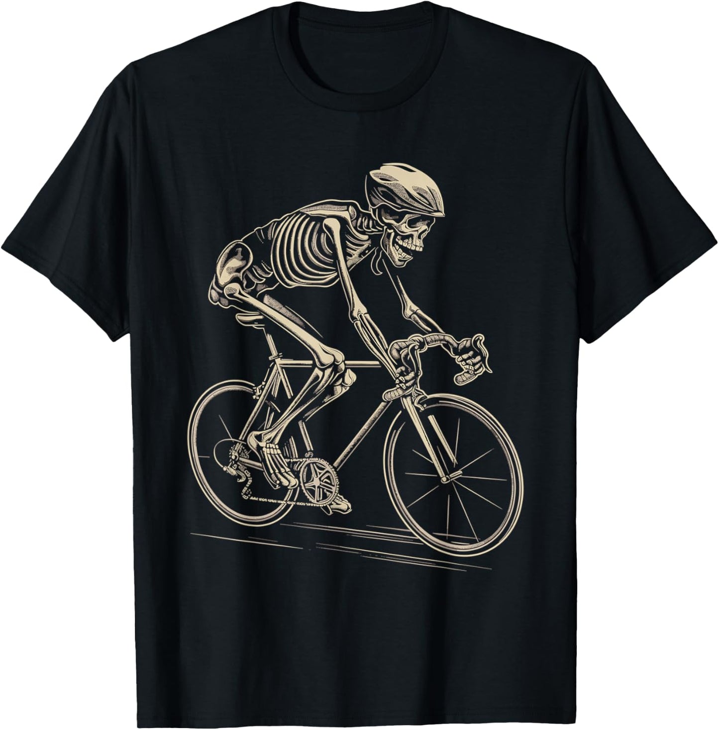 Skeleton Cycling Bike Halloween Bicycle Biking T-Shirt - T-Shirt | Black