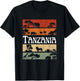 Retro Africa Tanzania Safari Travel Tanzania Tour T-Shirt - T-Shirt | Black