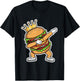 King of Burger Dab Dancing Funny Hamburger T-Shirt - T-Shirt | Black
