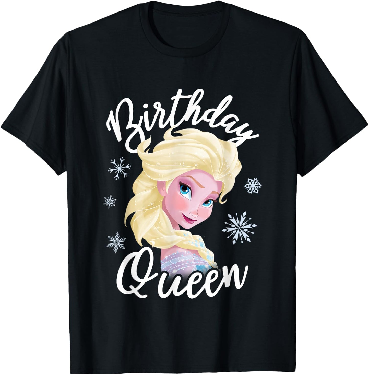 Disney Frozen Birthday Queen Elsa Big Chest Portrait T-Shirt - T-Shirt | Black