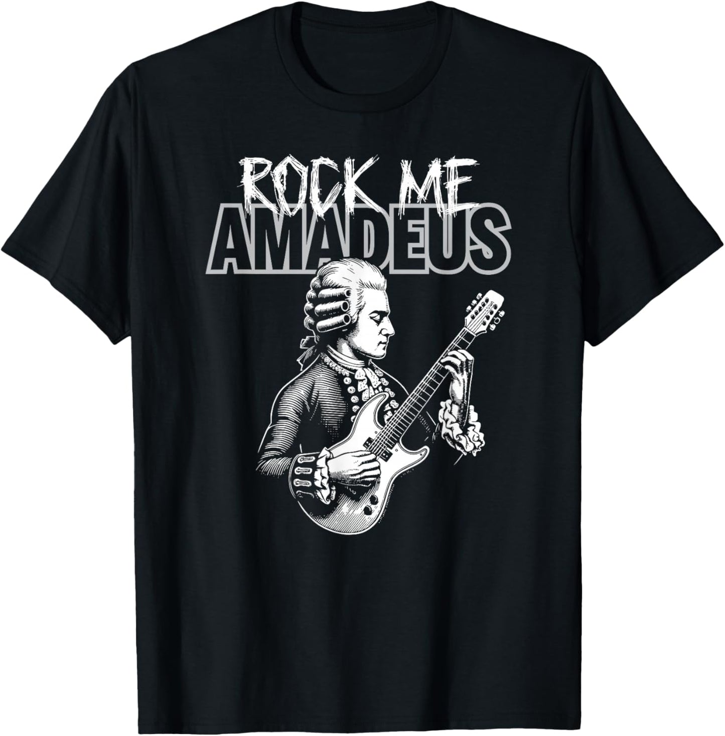 Rock Me Wolfgang Amadeus Mozart Funny T-Shirt - T-Shirt | Black