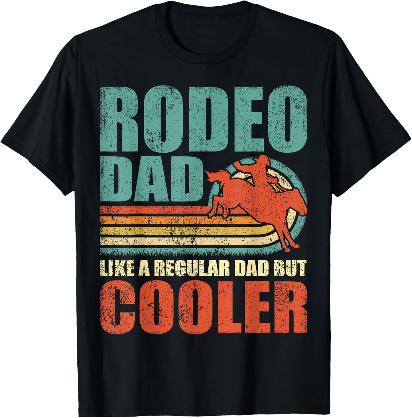 Retro Style Vintage Rodeo Dad Father's Day T-Shirt - T-Shirt | Black