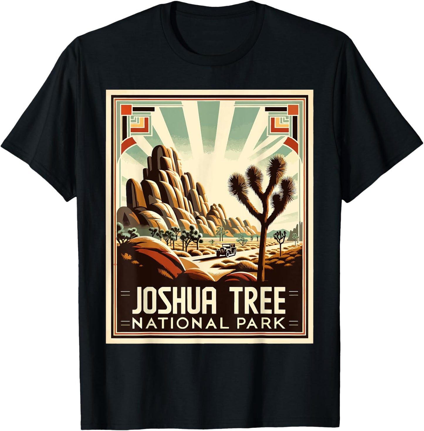 Joshua Tree National Park Vintage Hiking Camping Outdoor T-Shirt - T-Shirt | Black