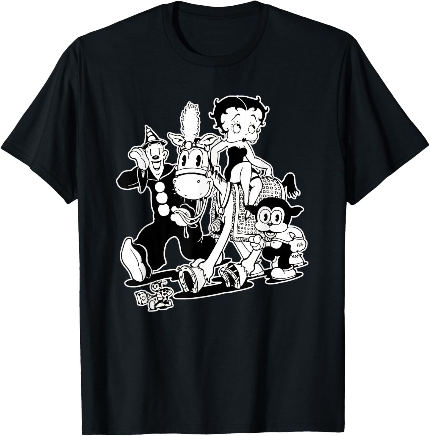 Koko the Clown Bimbo Betty Vintage Crew Cartoon T-Shirt - T-Shirt | Black