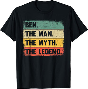 Ben The Man The Myth The Legend - Retro Gift Ben T-Shirt - T-Shirt | Black