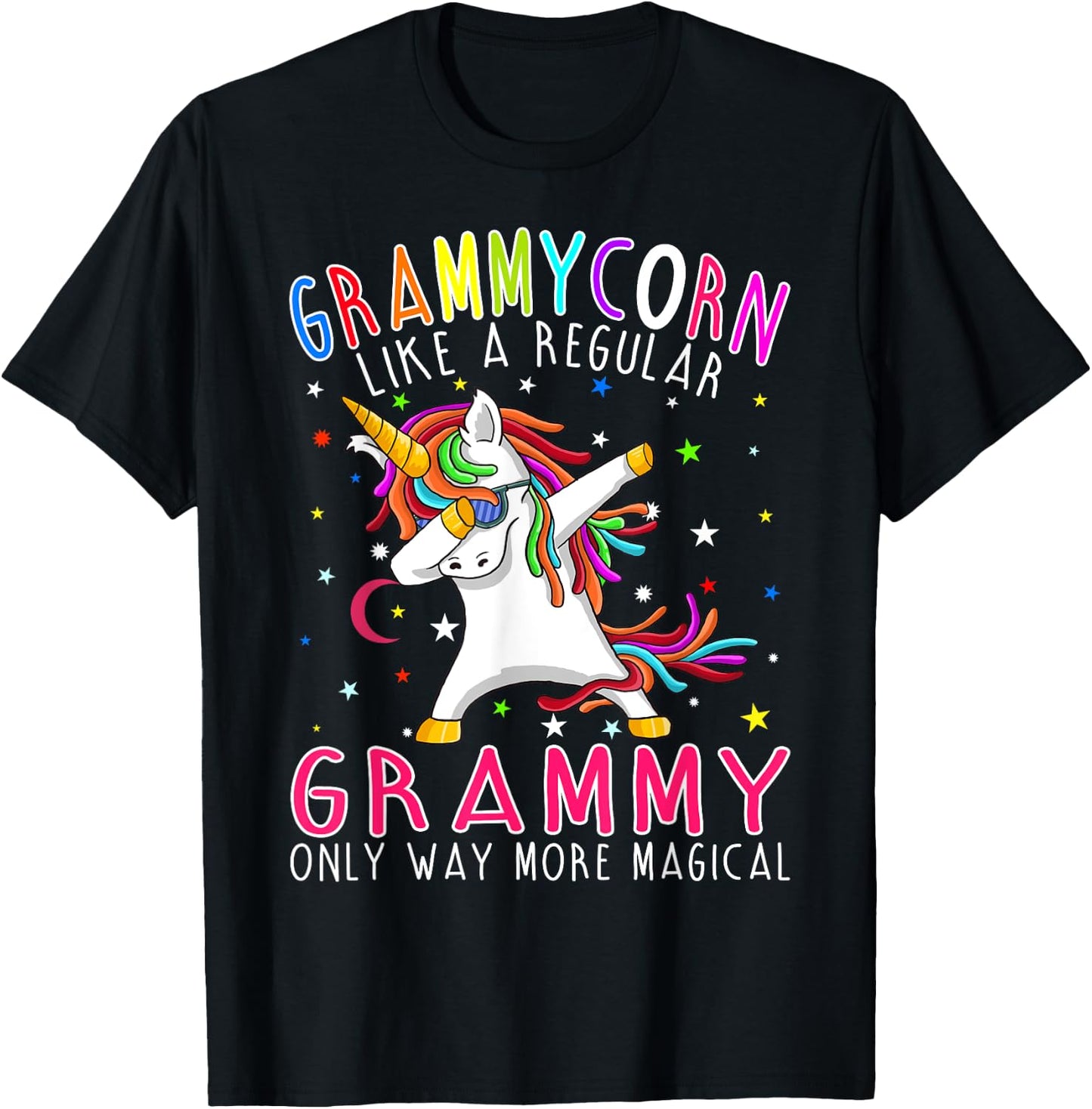 Grammycorn Like A Regular Grammy Only Way More Magical T-Shirt - T-Shirt | Black