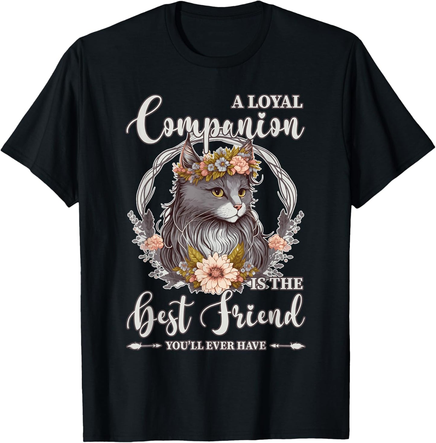 Cute Flower Crown Cat Pet Lover Quotes Fur Parent Men Women Kids T-Shirt - T-Shirt | Black