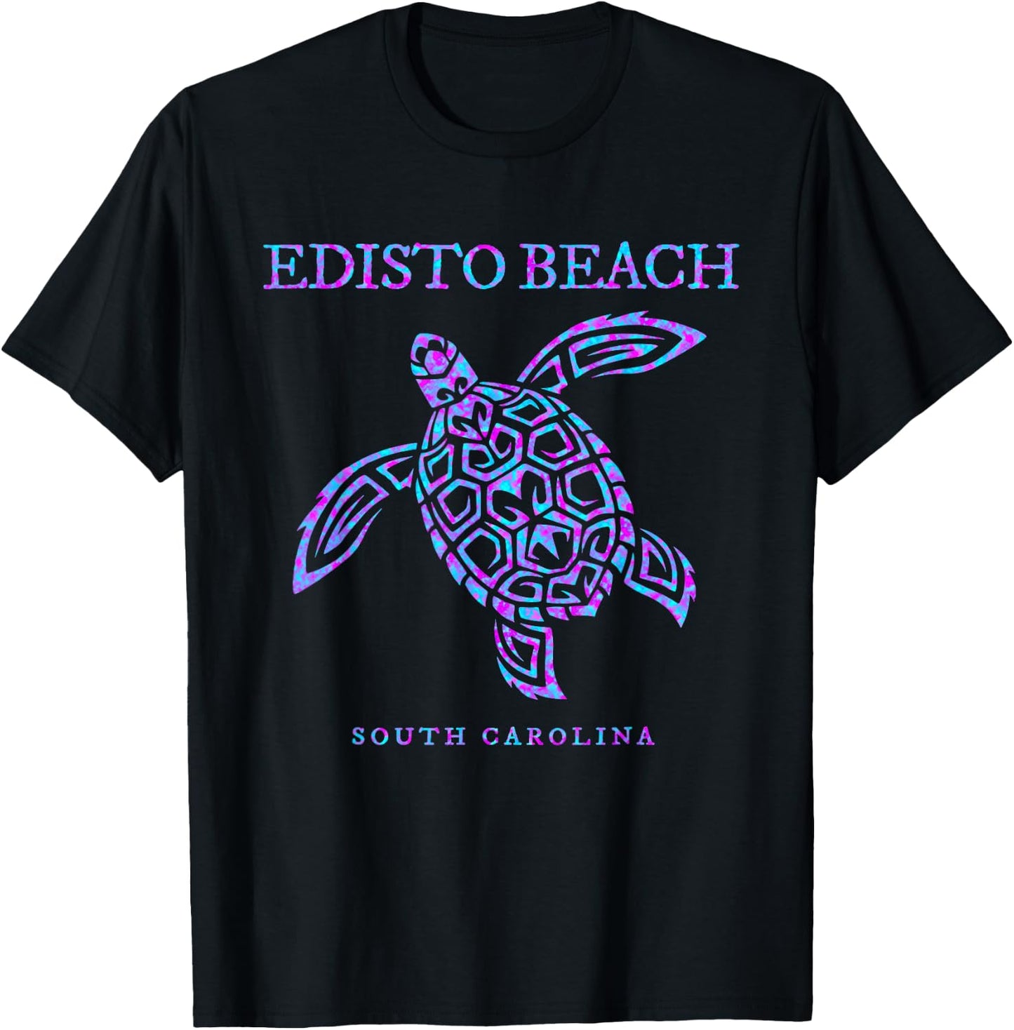 Edisto Beach South Carolina Sea Turtle Beach Vacation T-Shirt - T-Shirt | Black