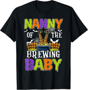 Nanny Of The Brewing Baby Halloween Witch Baby Funny T-Shirt - T-Shirt | Black