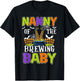 Nanny Of The Brewing Baby Halloween Witch Baby Funny T-Shirt - T-Shirt | Black